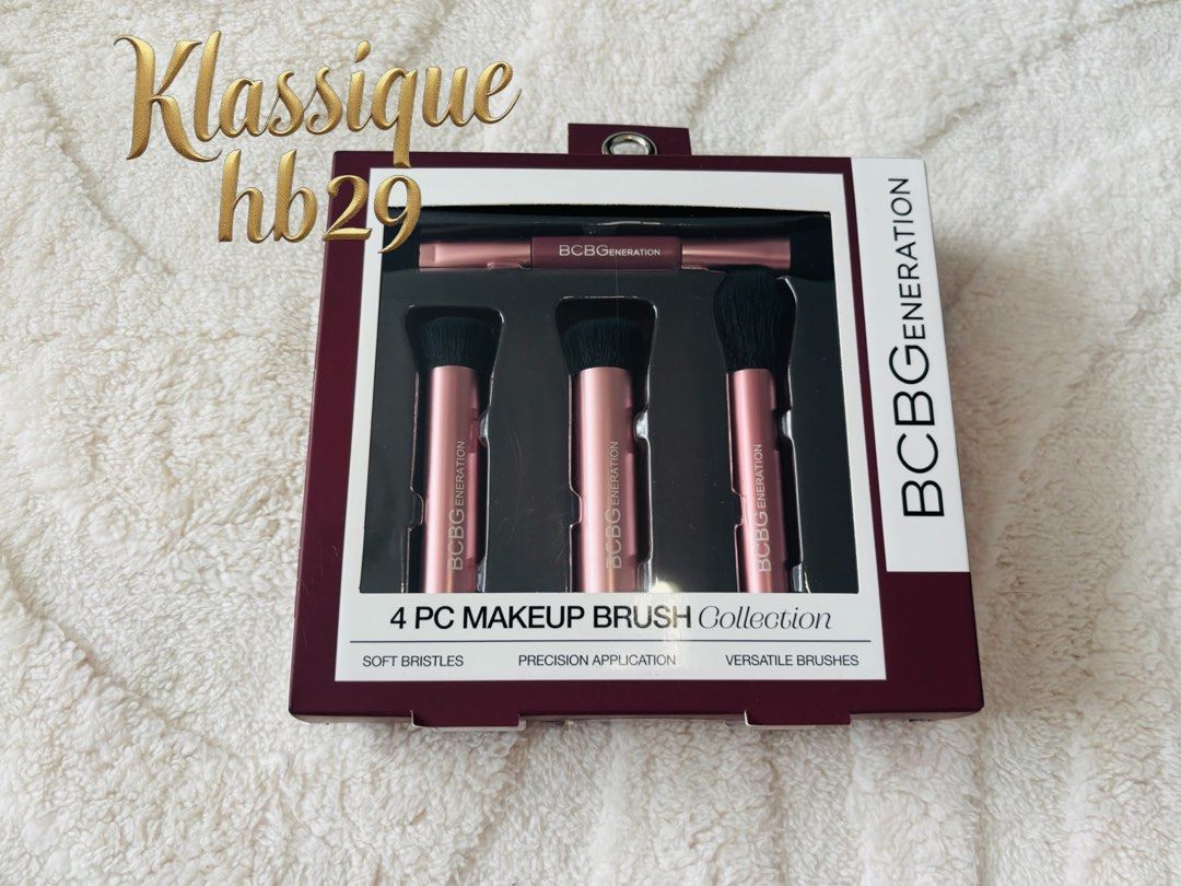 Bcbgeneration brsuhes (Category: Makeup) located in Lipa City. Submitted by klassique_handbags (Listing ID 1468575091, Image 1). Description: ✅Available✅ ❤️Bcbgeneration❤️ 4 pcs make up brush Soft bristle, versatile brushes American brand🇱🇷 💯original sf not included courier Lbc 📦 850 php Disclaimer: All trademarks, logos, and brand names mentioned or used in our products/services are the property of their respective owners. Any references to 