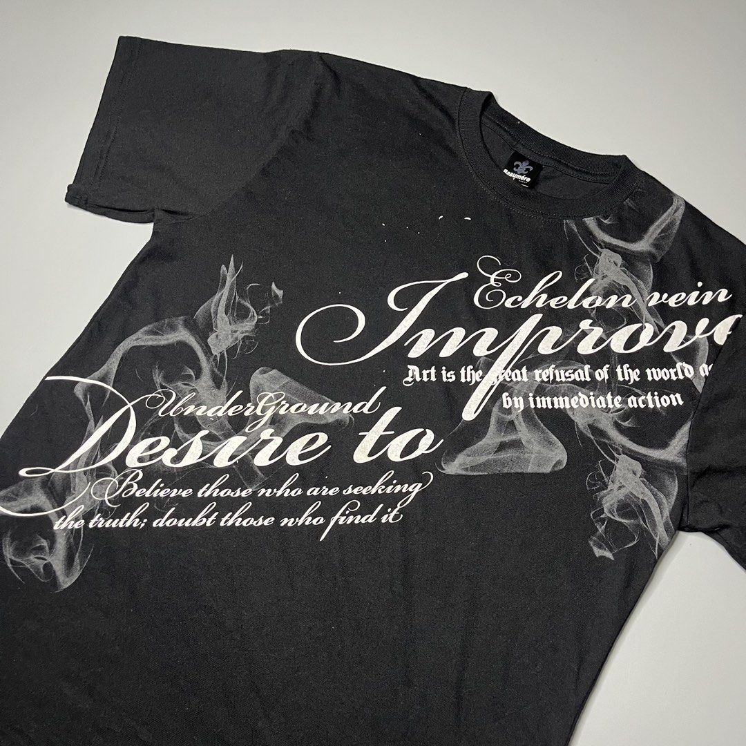 BEAUMERE Short Sleeve Graphic Tee (Category: Tshirts & Polo Shirts ) located in Manila. Submitted by aaaaaahhhhhh (Listing ID 1468655780, Image 2). Description: Large 19W 27L Excellent Lalamove or J&t Express + Shipping fee.