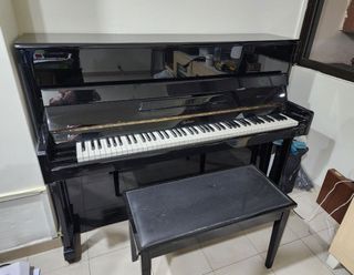 Strauss upright acoustic piano with Chair, Hobbies & Lifestyle, Musical ...
