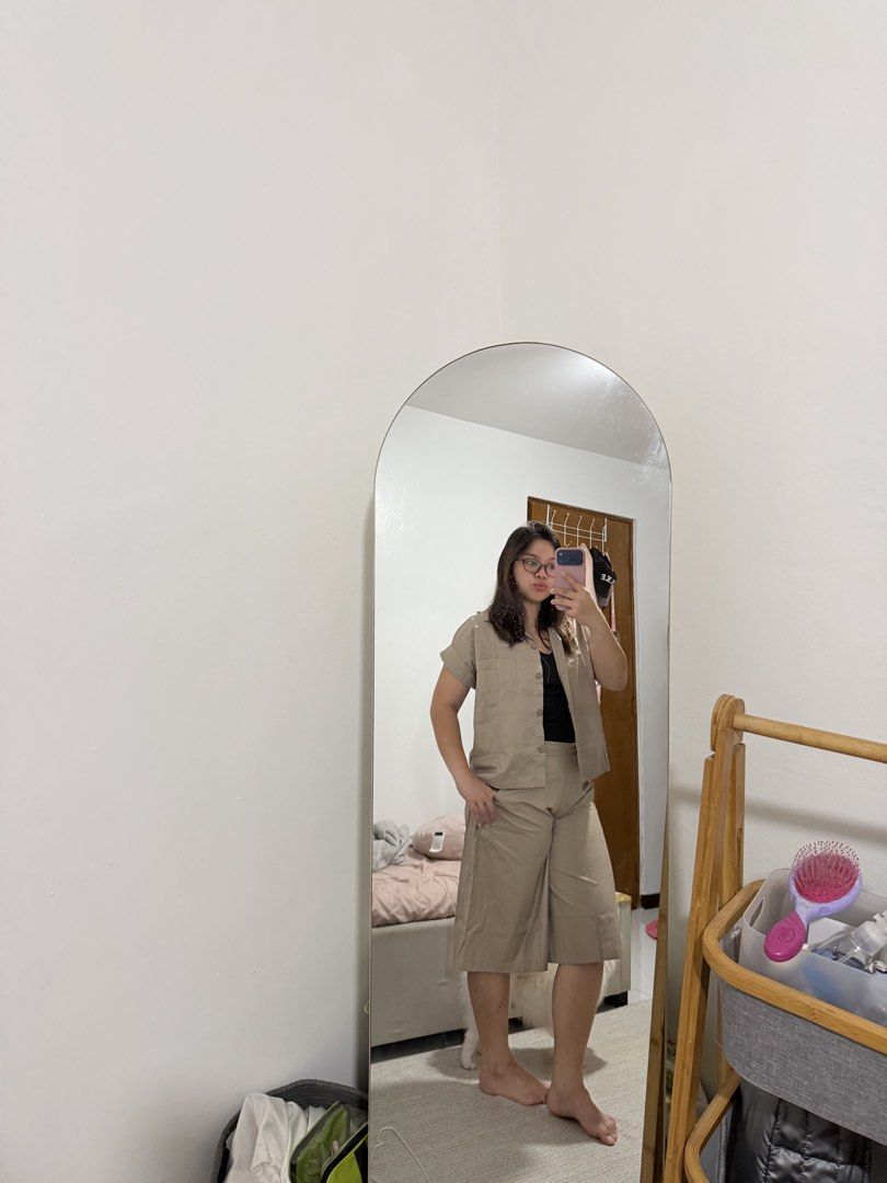 Beige Button-Up Shirt and Culottes Two-Piece Set (Category: Sets or Coordinates) located in Paranaque City. Submitted by crysizzl (Listing ID 1468541462, Image 3). Description: - Brand new - Complete matching set: Button-up short-sleeve shirt and wide-leg culottes - Color: Neutral beige, easy to mix and match - Material: Lightweight and super comfortable - Fit: Relaxed fit for effortless style - Best for: Casual daily wear and running errands - C