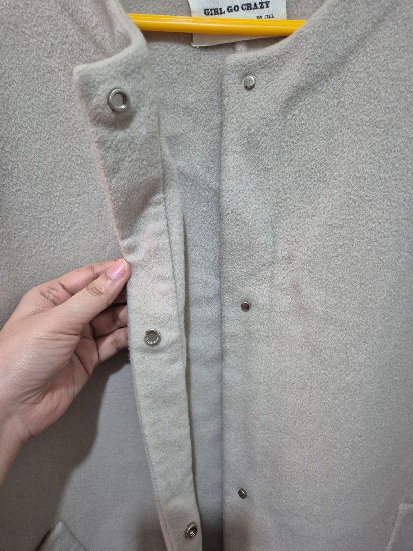 Beige Wool Jacket Coat (Category: Coats, Jackets and Outerwear) located in San Mateo. Submitted by sellbypelle (Listing ID 1468547605, Image 3). Description: Pre loved 🌸 Brand: Girl Go Crazy by Jill Material : 100% Australian wool with a 100% white fox fur collar Actual Measurements W: 26 L : 28 inch No Issue Location: Rizal 💰 Payment: GCash — pay first 📦 Shipping: + sf via J&T only 🗓️ Batch shipping: Once a week 💡 Actual color may vary slig