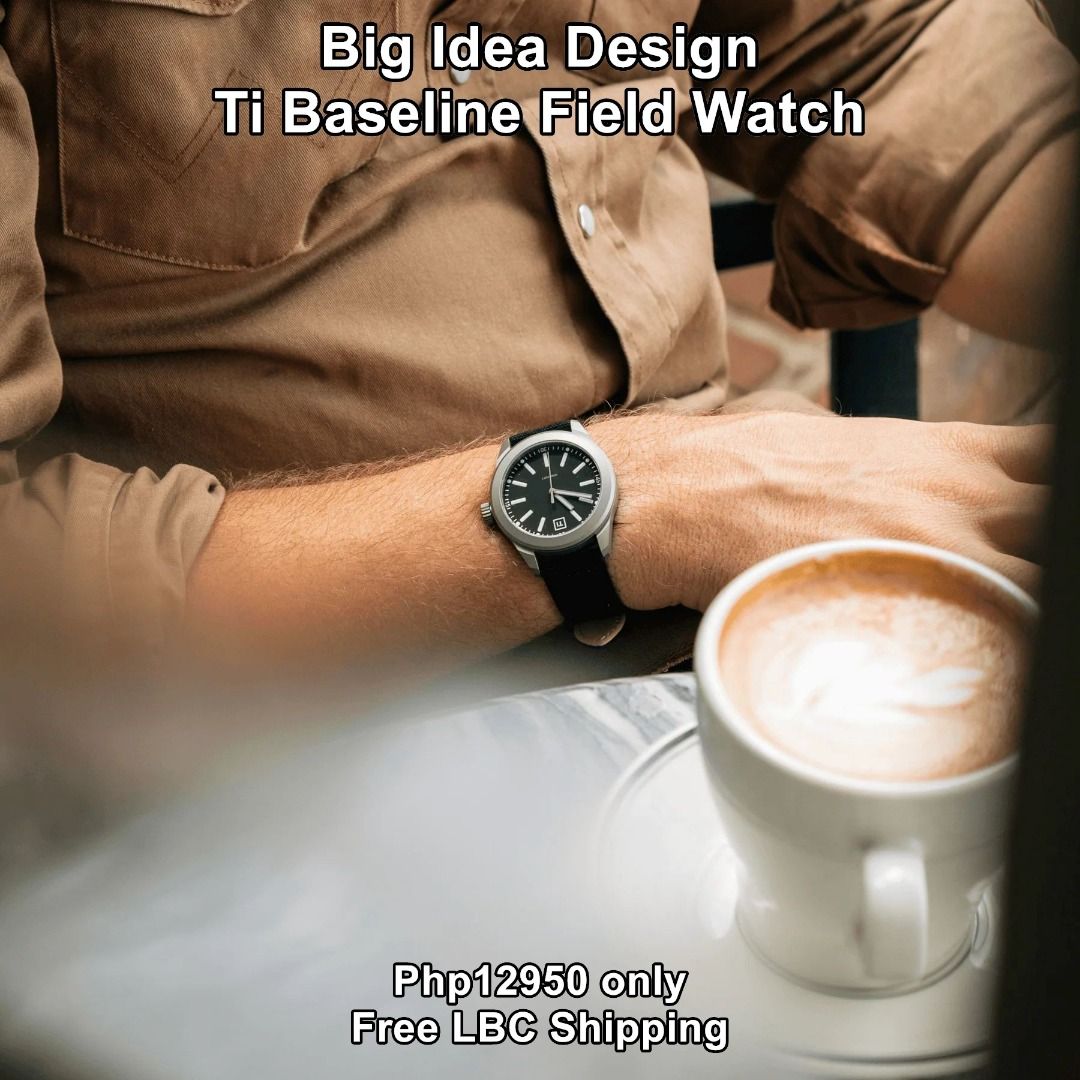 Big iDea Design Ti Base Line Field Watch (Category: Men's Watches) located in Las Pinas. Submitted by fitxpress888 (Listing ID 1468571393, Image 2). Description: FREE LBC SHIPPING https://youtu.be/4I-WoRte3pE?si=8Uv3Xaed7HU9wgea The Base Line Field Watch is our take on a premium every day watch, built with quality materials, easily serviceable, and at an affordable price point! Perfectly understated and ready for whatever your day brings. The Bas