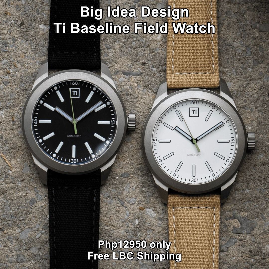 Big iDea Design Ti Base Line Field Watch (Category: Men's Watches) located in Las Pinas. Submitted by fitxpress888 (Listing ID 1468571393, Image 3). Description: FREE LBC SHIPPING https://youtu.be/4I-WoRte3pE?si=8Uv3Xaed7HU9wgea The Base Line Field Watch is our take on a premium every day watch, built with quality materials, easily serviceable, and at an affordable price point! Perfectly understated and ready for whatever your day brings. The Bas