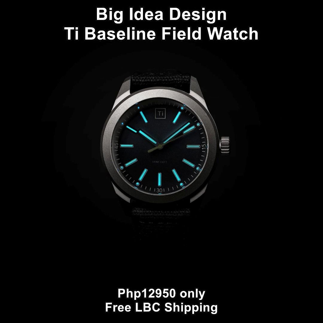 Big iDea Design Ti Base Line Field Watch (Category: Men's Watches) located in Las Pinas. Submitted by fitxpress888 (Listing ID 1468571393, Image 1). Description: FREE LBC SHIPPING https://youtu.be/4I-WoRte3pE?si=8Uv3Xaed7HU9wgea The Base Line Field Watch is our take on a premium every day watch, built with quality materials, easily serviceable, and at an affordable price point! Perfectly understated and ready for whatever your day brings. The Bas