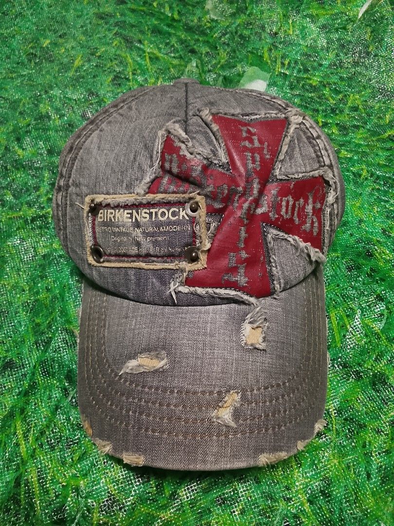 Birkenstock Sport distressed baseball cap (Category: Caps & Hats) located in Tagbina. Submitted by jera-thrift.16 (Listing ID 1468631988, Image 1). Description: excellent condition need wash no issue color rate 9 vintage vibes.
