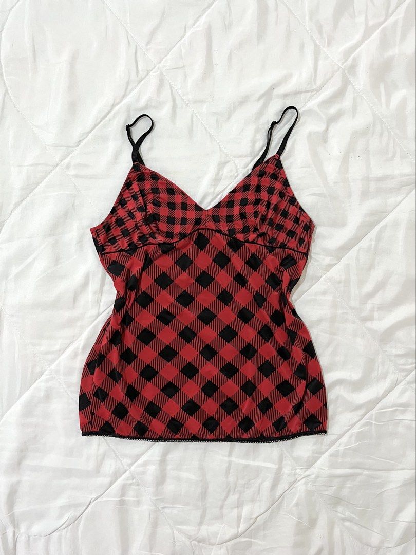 Black and Red Plaid Goth Chic Y2K Cami Top (Category: Sleeveless) located in Naga. Submitted by itsrhoda (Listing ID 1468543571, Image 1). Description: 𝐓𝐇𝐈𝐑𝐓𝐘-𝐓𝐇𝐈𝐑𝐃 𝐂𝐎𝐋𝐋𝐄𝐂𝐓𝐈𝐎𝐍 🌞🌤️🪐✨ A series of y2k/vintage masterpieces you badly desire to add to your set of handpicked clothes. READ! ✨ Kindly send a message with your NAME, ADDRESS, and CONTACT NUMBER after claiming. ✨ Every item is washed. ✨ Manage your expectations, as the