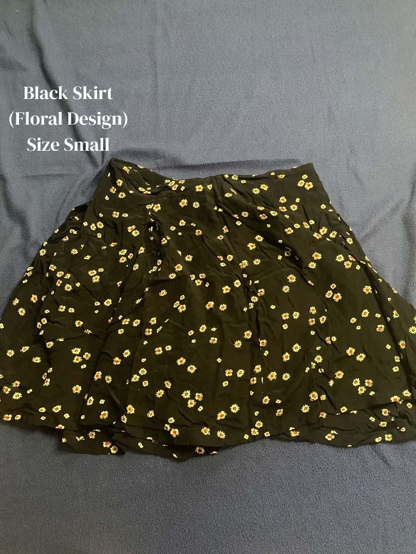 Black Floral Skirt (Category: Skirts) located in Santa Cruz, Pampanga. Submitted by jncthriftshop (Listing ID 1468628605, Image 1). Description: Please note that this item is pre-loved and not brand new. It may have minor signs of use, such as small stains, loose threads, slight fading, or other minor imperfections. Please manage your expectations and check all photos carefully before purchasing. -Condition: Pre-loved / Secondhand -Minor flaws ma