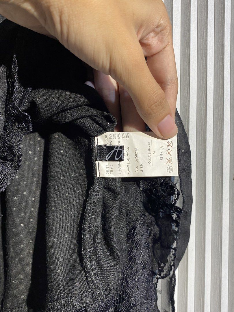 Black Layered Mini Skirt (Category: Skirts) located in Bocaue. Submitted by jintanthrift (Listing ID 1468693203, Image 2). Description: Medium . . . random tags: y2k, goth, gothic.