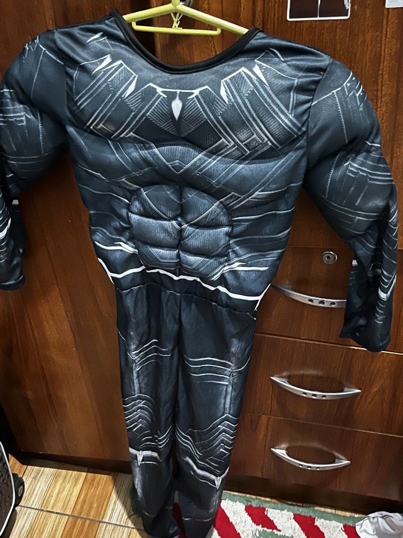 Black Panther Costume size S (Category: Babies & Kids Fashion) located in Quezon City. Submitted by abbiecanoy (Listing ID 1468569962, Image 2). Description: Black Panther Costume with mask 🖤 * Size Small * Suitable for ages 6–7 years old * Mask included * used once only at school * very good condition * has foam padding some parts of the costume 📍Tandang Sora Quezon City .