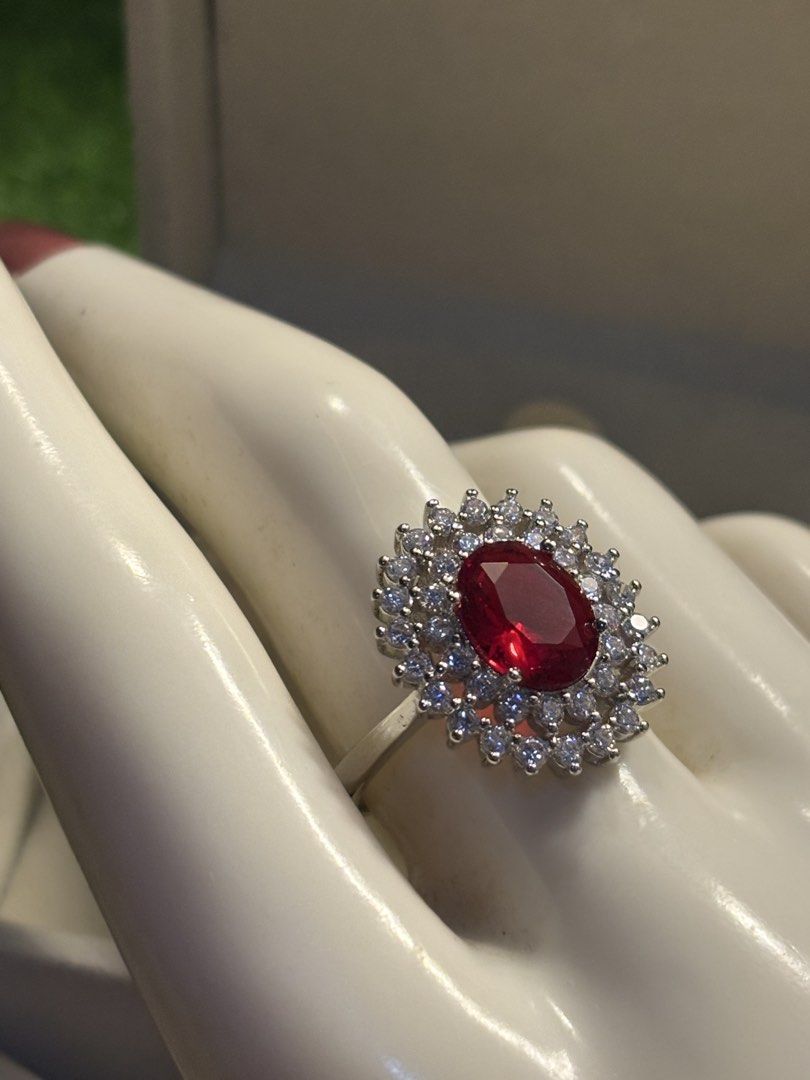 Bloody garnet ring gemstone (Category: Rings) located in Davao. Submitted by emmanuelchuamellorin23 (Listing ID 1468670073, Image 3). Description: ❤️Bloody Garnet gemstone ring Size8 adjustable Markings Au750 Rodium/ Platinum over copper based metal Tarnish resistant with extra care Message me directly📩.