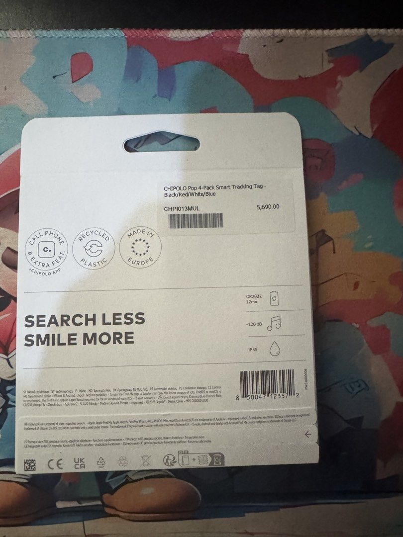 Brand New Sealed Chipolo POP 4-Pack Smart Tracking Tags (Category: Other Gadgets) located in Dasmarinas. Submitted by supergirl3891 (Listing ID 1468664708, Image 3). Description: Chipolo POP 4-Pack Smart Tracking Tags ✨ BRAND NEW & SEALED ✨ Never opened / never used ✨ 4 tracking tags included Perfect for keeping track of your keys, bags, luggage, backpacks, and other valuables. Features: * 🍎 Works with Apple Find My * 🤖 Works with Android Find 