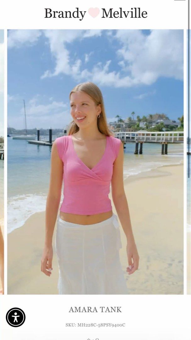 Brandy Melville Amara Tank Pink (Category: Sleeveless) located in Quezon City. Submitted by miffyslovedcloset (Listing ID 1468620932, Image 1). Description: price negotiable for serious buyers message for more photos .
