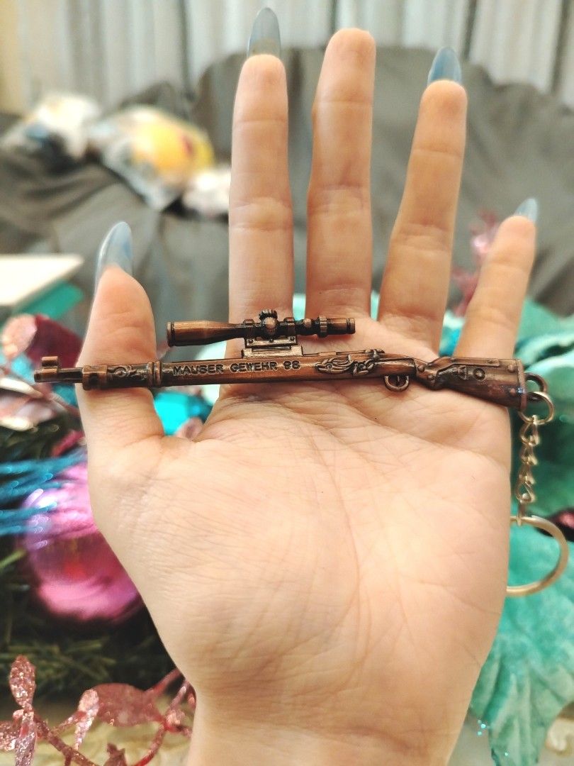 Bronze Metal Sniper Gun Keychain Charm (Category: Other Merchandise) located in San Fernando. Submitted by jpmarketplace2023 (Listing ID 1468682435, Image 2). Description: 💚 All items are authentic from Japan. 💛 MOP: GCash (❌️ GCash Protect) 🩵 MOD: LBC only (❌️ S. Checkout, COD, COP) 💙 Meet-up: Vista Mall, San Fernando, Pampanga 💜 All items are on-hand. 🧡 First to pay gets the item first. ❤️ Breakable items are packed with care and caution.