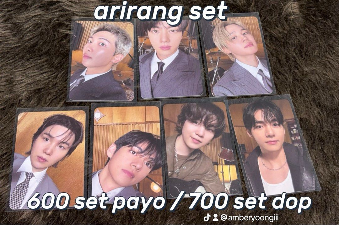 BTS SALE! PRIO PAYO! DOP OCT 31! (Category: Frames & Pictures) located in Manila. Submitted by amberyoongii (Listing ID 1468553523, Image 3). Description: wts lfb bts photocards ph prio payo dp 50% , rem bal OCT 31! x sensi mod: jnt, sdd mop: gcash, maribank, rcbc sunday shipment #bts #jin #arirang #army #fyp rm jin suga jhope jimin taehyung jungkook 2025 festa happy echo .