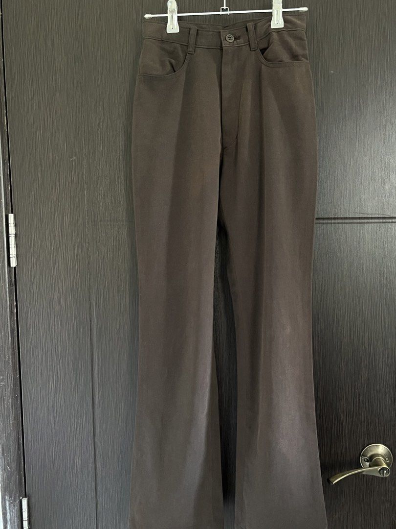 [BUNDLE] Brown Trousers (Category: Other Bottoms) located in Manila. Submitted by irish_closet (Listing ID 1468544759, Image 3). Description: - Plain brown trousers : 24 inches - Brown Trousers with subtle lines : 25 inches.