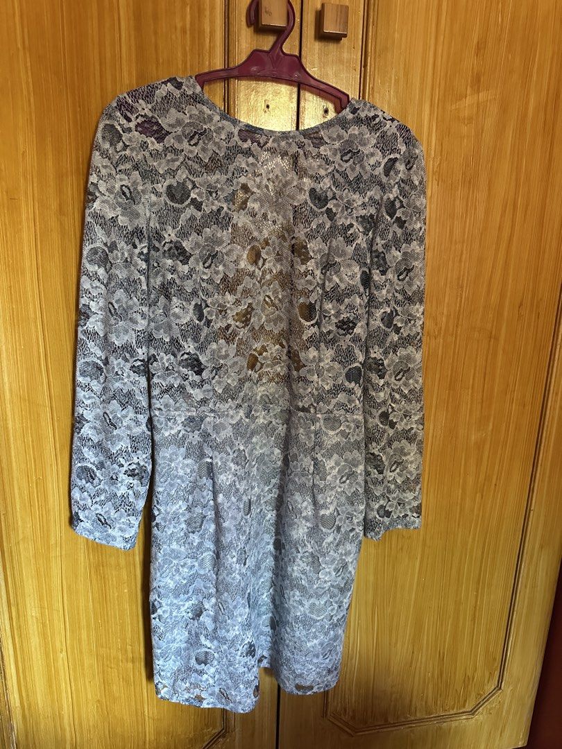 Bundle Preloved Mango Dress (Category: Dresses) located in Cavite. Submitted by luxuryitem17 (Listing ID 1468568625, Image 1). Description: - Brand: Mango - Style: Long sleeve lace dress - Color: Grey - Size: EUR XS / USA 2 / MEX ECH - Material/Design: Fully patterned lace overlay with matching sleeves - Details: Gathered waistline - Origin: Made in Turkey - Condition: Excellent.