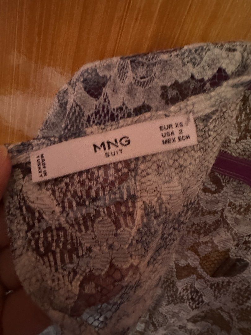 Bundle Preloved Mango Dress (Category: Dresses) located in Cavite. Submitted by luxuryitem17 (Listing ID 1468568625, Image 3). Description: - Brand: Mango - Style: Long sleeve lace dress - Color: Grey - Size: EUR XS / USA 2 / MEX ECH - Material/Design: Fully patterned lace overlay with matching sleeves - Details: Gathered waistline - Origin: Made in Turkey - Condition: Excellent.