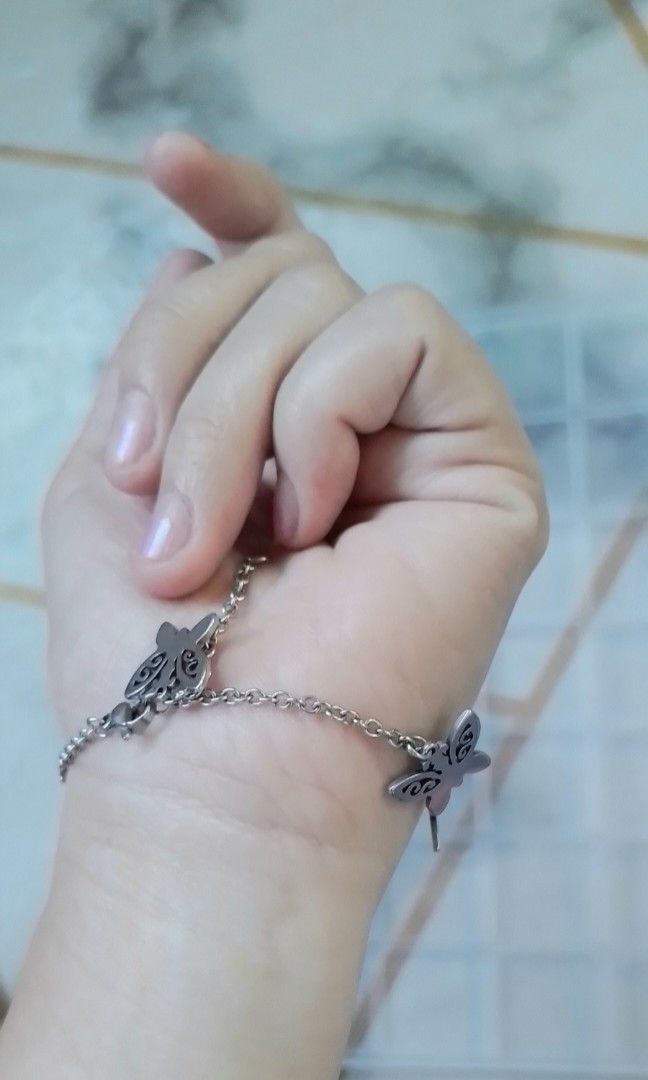Butterfly Bracelet (Stainless Steel Silver) (Category: Bracelets) located in Batangas. Submitted by zenrez_shop (Listing ID 1468582919, Image 3). Description: Cute Butterfly Stainless Steel Silver Bracelet Hypoallergenic.