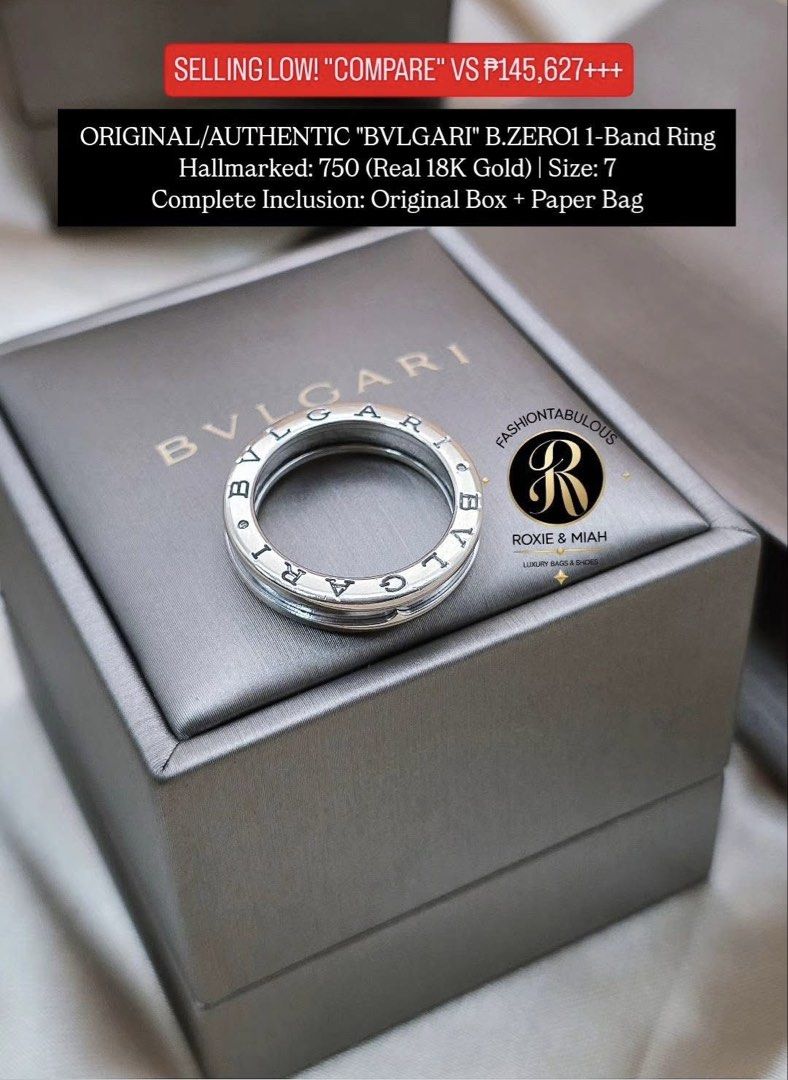 BVLGARI B.zero1 Ring 💍✨ (Category: Rings) located in Mandaluyong City. Submitted by luxprelovedbagsparadise (Listing ID 1468654713, Image 2). Description: 💍 Luxury Icon Alert ✨ Own the timeless elegance of the BVLGARI B.zero1 Ring — crafted in stunning 18K White Gold with the iconic spiral design inspired by the Colosseum. A bold piece that never goes out of style. 📏 Size: 7 – 7.25 💎 Guaranteed Authentic 📦 Onhand | Ready to Ship ✅ Complete w