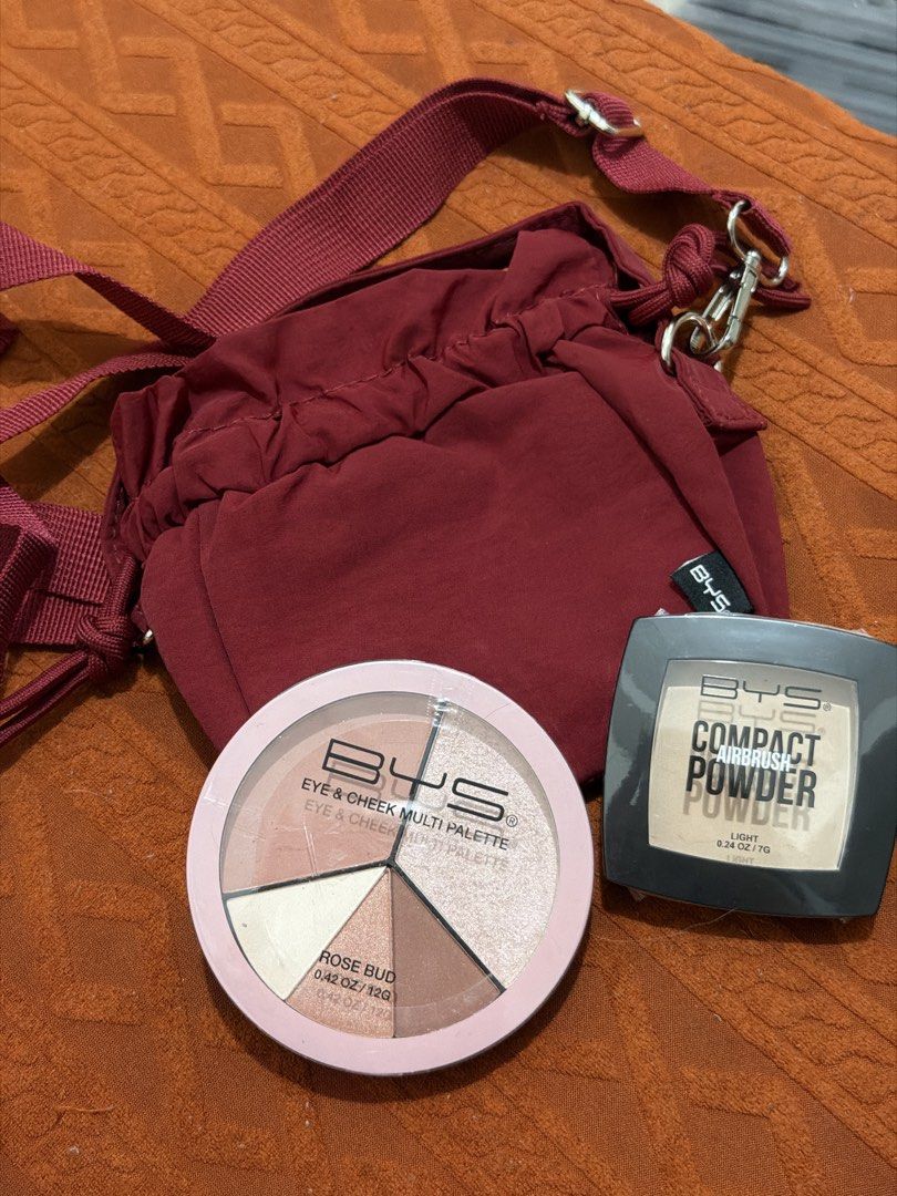 BYS make up face multi palette & compact powder with BYS make up bag (Category: Makeup) located in Manila. Submitted by decluttered_by.kisses (Listing ID 1468574952, Image 1). Description: eyes & cheek multi palette compact airbrush powder.