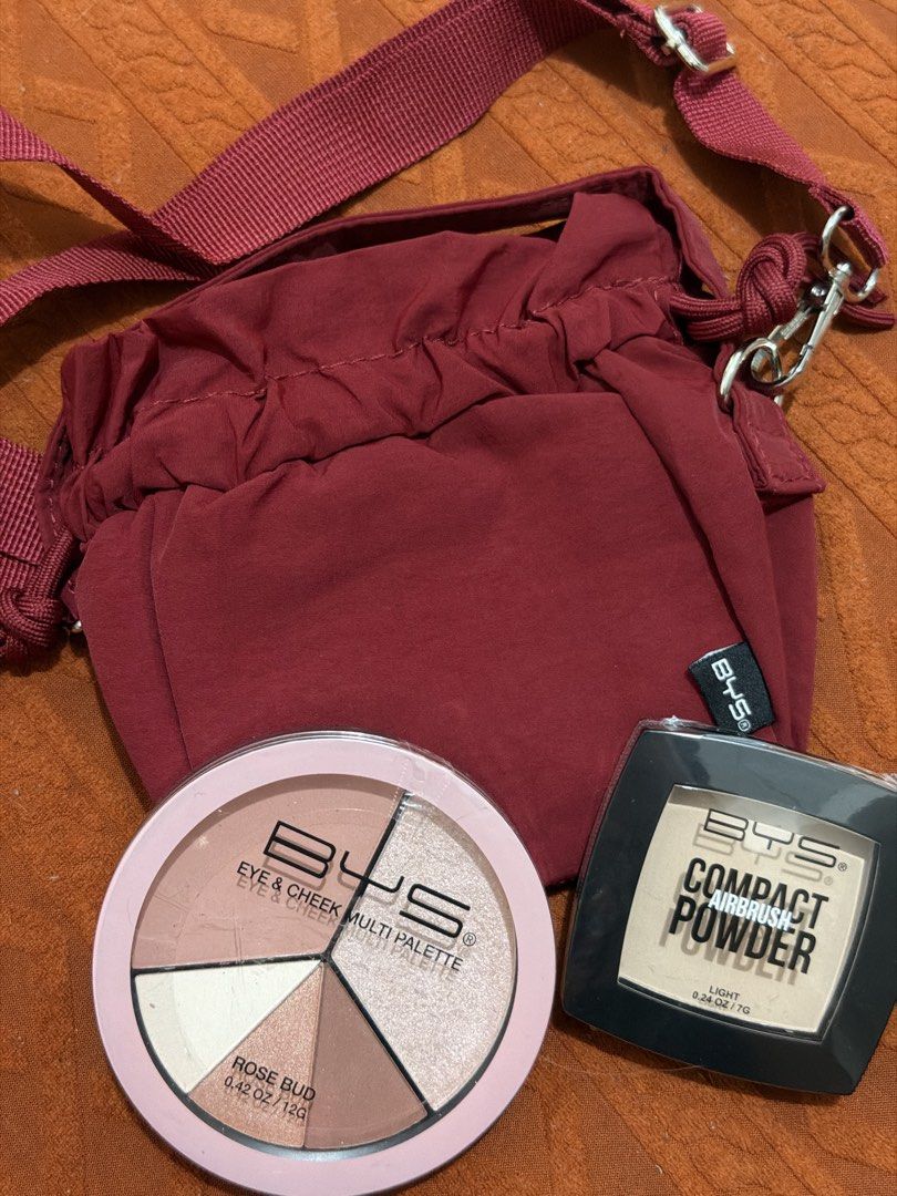 BYS make up face multi palette & compact powder with BYS make up bag (Category: Makeup) located in Manila. Submitted by decluttered_by.kisses (Listing ID 1468574952, Image 2). Description: eyes & cheek multi palette compact airbrush powder.
