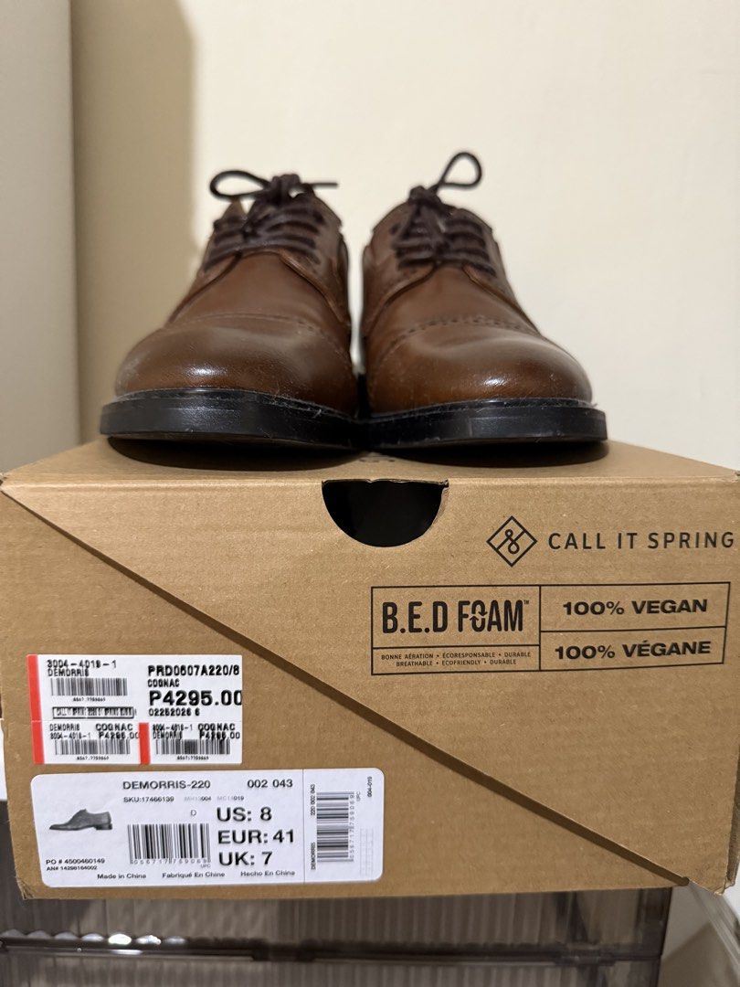 Call It Spring Demorris Derby Shoes (Category: Dress Shoes) located in Imus. Submitted by geekattic (Listing ID 1468595408, Image 3). Description: Used once only Bought from Zalora last August Size: US 8 / UK 7 MOP: GCash, BPI, BDO Shipping c/o buyer.