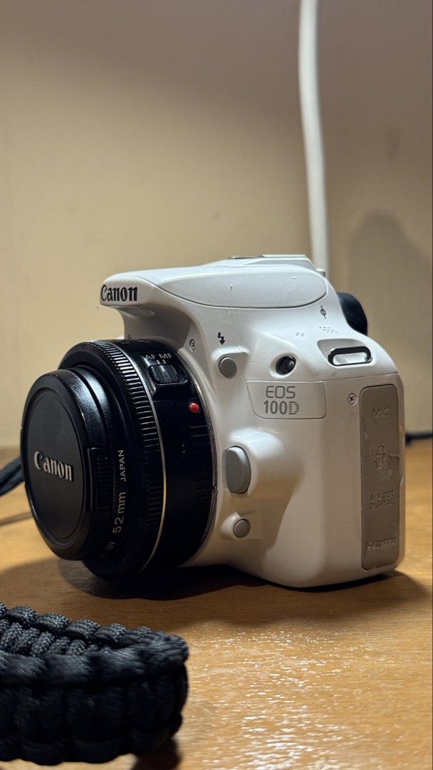 Canon 100d + 40mm pancake lens (Category: Cameras) located in Cabuyao City. Submitted by turrster (Listing ID 1468661865, Image 3). Description: Canon 100D with 40mm 1.8 STM pancake lens / 18MP Touch screen LCD 100% Good condition Inclusions: Canon 100D body Canon 40mm pancake lens Kenko 52mm UV filter 2 Batteries Canon original Charger Strap RFS: Nakatambak nalang bilhin niyo na please tapos na ako sa SLR phase ko 😭.