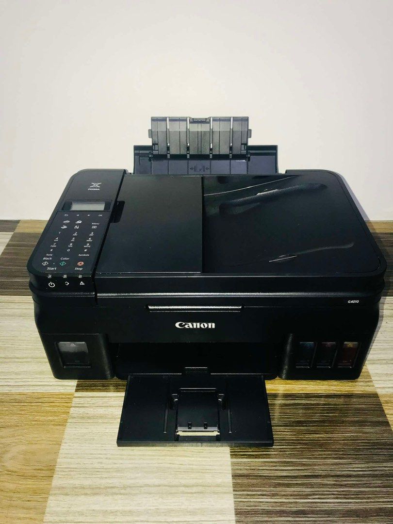Canon G4010 - 5in1 Printer (Category: Printers, Scanners & Copiers) located in Quezon City. Submitted by yzamae (Listing ID 1468711142, Image 2). Description: Canon G4010 - 5in1 Printer 🔖 5,300 Php ✅ Wired or Wireless ✅ Print (Short, A4, Long) ✅ Photocopy (Short, A4, Long) ✅ Scan (Short, A4, Long) ✅ Borderless Printing ✅ Dye Ink ✅ Continuous Ink ✅ Ecotank ✅ Complete Nozzle Can be used to : ✅ Plain Papers ✅ Photopaper ✅ Sticker Paper ✅ Inkjet Pap
