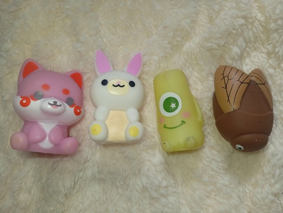 Capsule toys squeezable PVC or resin squishy (Category: Kids Toys) located in Tarlac. Submitted by kaizer_rabbit (Listing ID 1468633087, Image 1). Description: Capsule toys, which are soft, pliable novelties primarily distributed through gachapon/vending machines or sold in themed blind boxes soft, squeezable PVC or resin squishy toys/mascots Take all for only 149php.