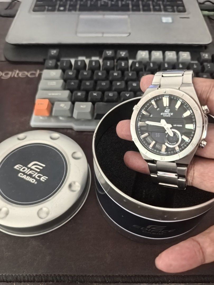 casio edifice (Category: Jewelry) located in Cavite. Submitted by tobibrat (Listing ID 1468583158, Image 1). Description: casio edifice original model ERA-110 inclusion/tincan/extra links no issue. some hairline small scratches during use 5k firm pick up only pascam dos gentri cavite.