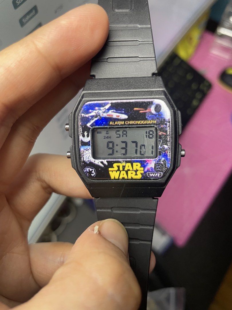 Casio F91W with Starwars Decal (Category: Men's Watches) located in Makati City. Submitted by casiolady (Listing ID 1468645815, Image 1). Description: -Casio F91W with Starwars decal -with gasgas in lcd -free delivery via j&t next day delivery .