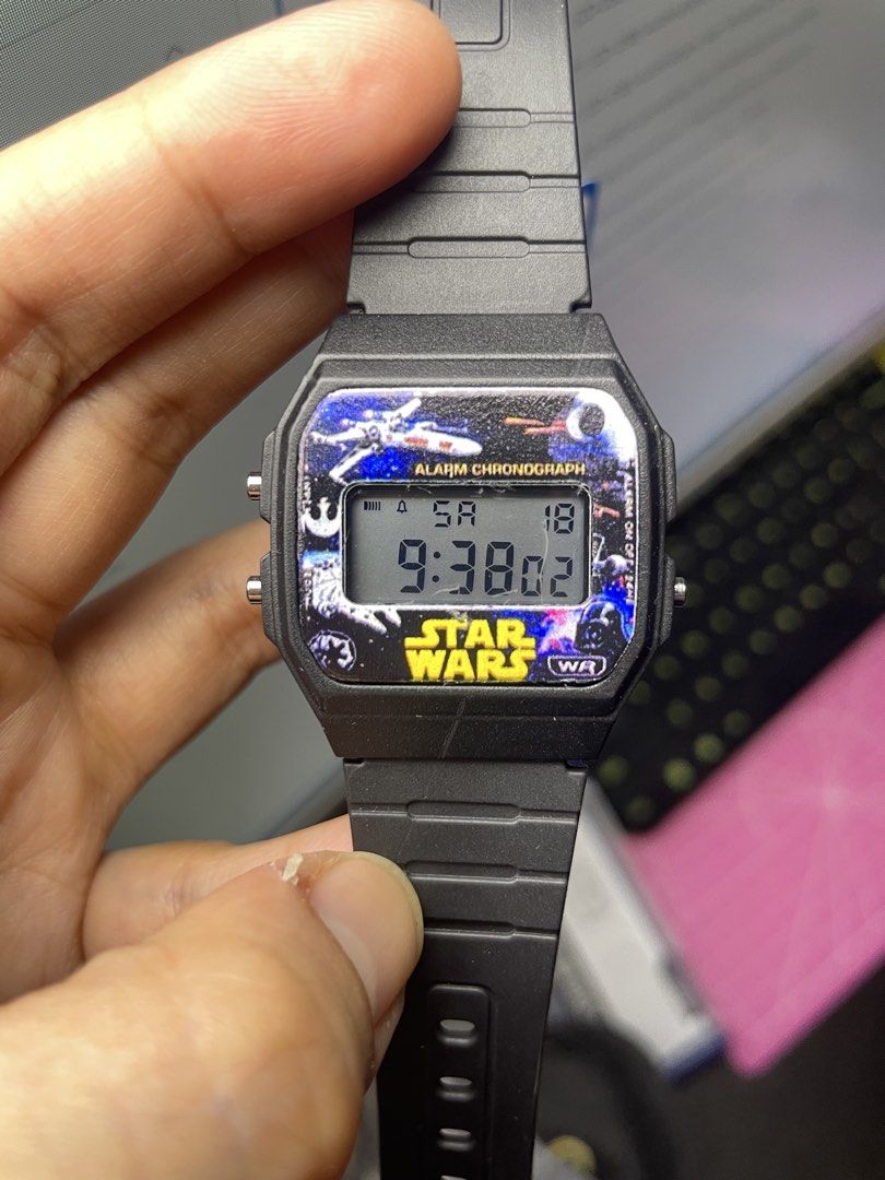 Casio F91W with Starwars Decal (Category: Men's Watches) located in Makati City. Submitted by casiolady (Listing ID 1468645815, Image 2). Description: -Casio F91W with Starwars decal -with gasgas in lcd -free delivery via j&t next day delivery .