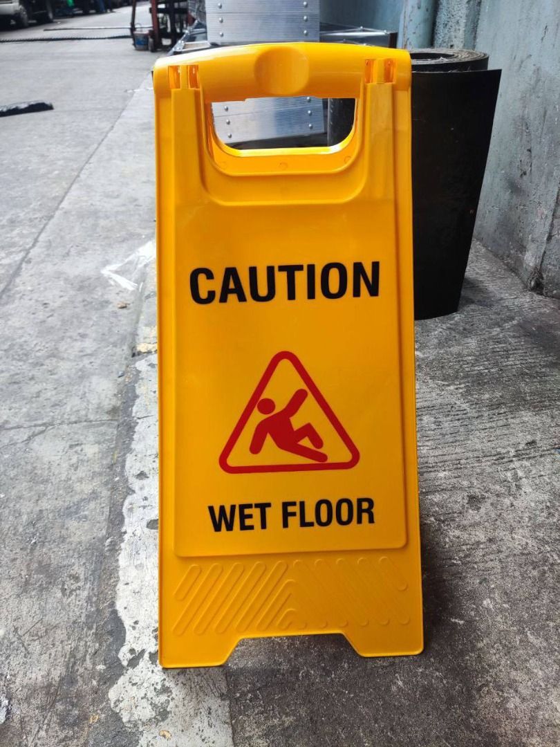 CAUTION WET FLOOR SIGNAGE Specs: Yellow (Category: Everything Else Others) located in Manila. Submitted by 09171479278_elsie. (Listing ID 1468515536, Image 2). Description: CAUTION WET FLOOR SIGNAGE Specs: Yellow.