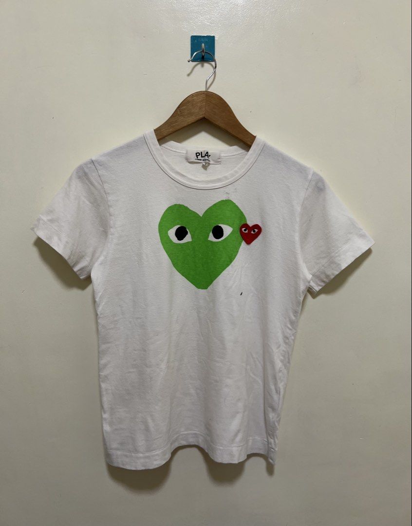CDG Play White Shirt (Womens) (Category: Tshirts & Polo Shirts ) located in Manila. Submitted by thriftpoint99 (Listing ID 1468689893, Image 1). Description: 17.5x22.5 Issue may ink stain only Washable Excellent condition .