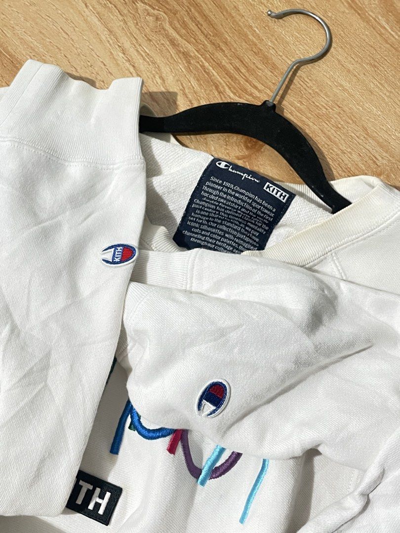 Champion x KITH Multi-Colored Script Crewneck Longsleeves (Category: Luxury Accessories) located in Manila. Submitted by claii_collection (Listing ID 1468534252, Image 2). Description: Champion x KITH Multi-Colored Script Crewneck Longsleeves - 24x28 - Excellent Condition (Needwash) - Complete tags and washtags - Authentic/Legit.