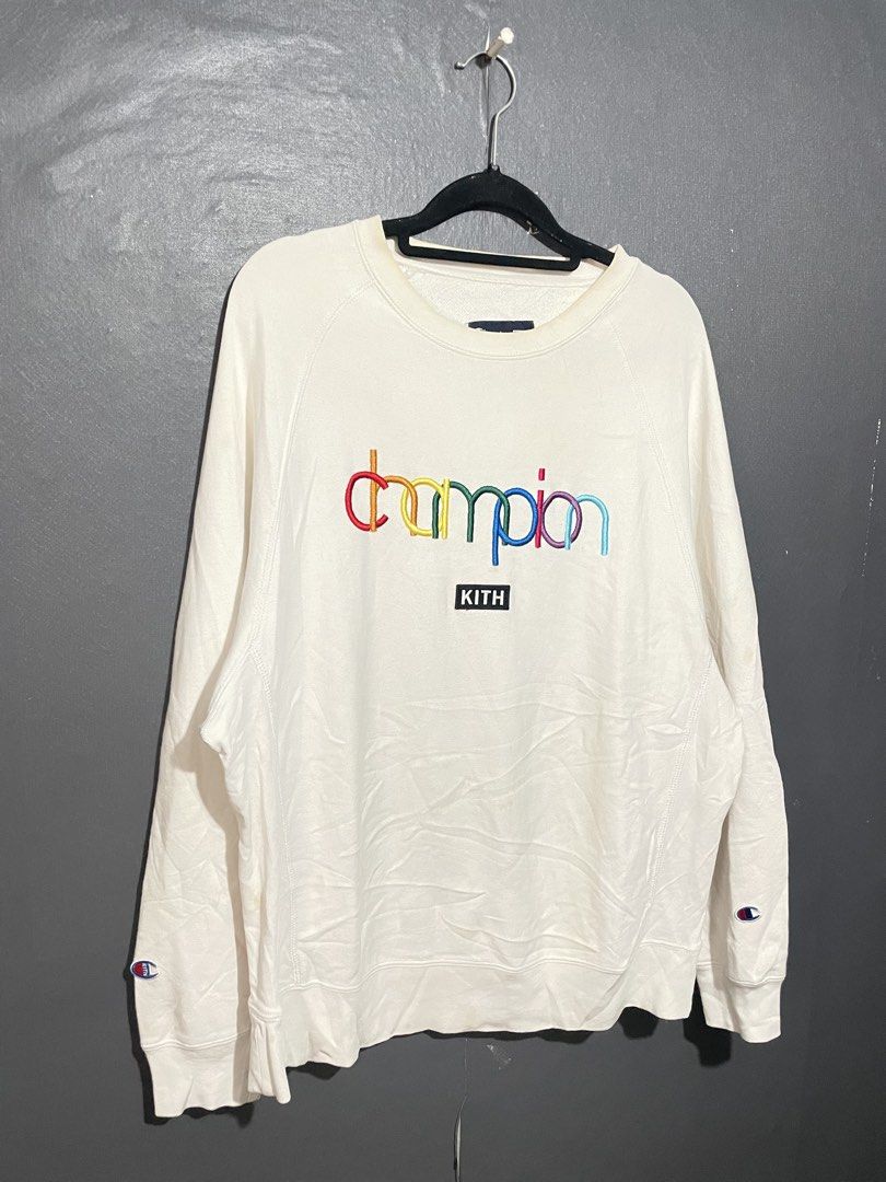 Champion x KITH Multi-Colored Script Crewneck Longsleeves (Category: Luxury Accessories) located in Manila. Submitted by claii_collection (Listing ID 1468534252, Image 1). Description: Champion x KITH Multi-Colored Script Crewneck Longsleeves - 24x28 - Excellent Condition (Needwash) - Complete tags and washtags - Authentic/Legit.