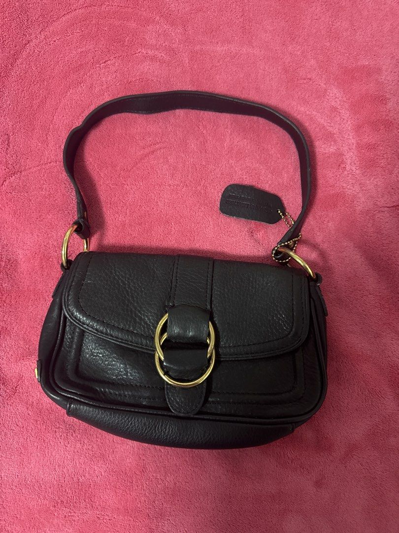 Chaps Black Leather Shoulder Bag with Gold Hardware (Category: Luxury Bags & Wallets) located in Manila. Submitted by baristadrinkluvr (Listing ID 1468687809, Image 1). Description: - Classic black leather shoulder bag - Secure flap closure with gold-tone metal ring - Elegant matching gold rings on strap attachments - Includes a stylish black leather tag on a beaded chain - Compact and lightweight, perfect for daily carry - Brand: Chaps Perfect k