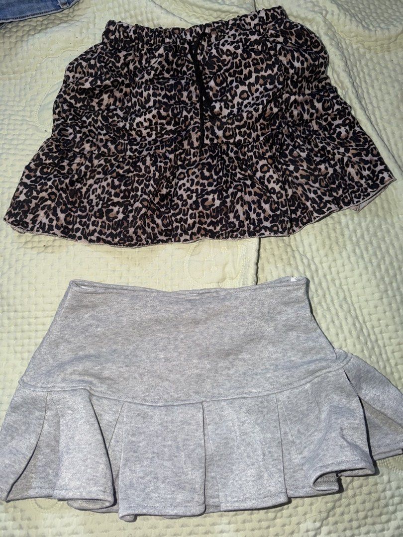Clothes bundle!! (Category: Shorts) located in Singapore. Submitted by nicole2220 (Listing ID 1468630675, Image 7). Description: Size ranges from XS-M - Bundle of versatile everyday wear - 1 black short body con dress - 5 MABEAU lounge shorts (black, brown, grey, beige, pink) - 2 pairs of classic blue denim jeans - 2 sweet dresses (1 solid pink, 1 strawberry floral pattern) - 2 pairs of pajamas (pink, purple) - 2 skirts (grey, brown leopard) - As