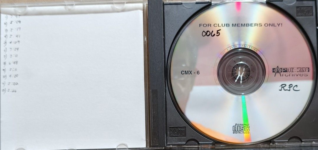 Club Mix Classics Volume 6 CD Album (Category: CDs & DVDs) located in Manila. Submitted by ruelcabrer77078 (Listing ID 1468689094, Image 3). Description: - Item: Club Mix Classics Volume 6 Audio CD - Format: Standard jewel case - Tracks: 12 songs featuring artists like Gloria Gaynor, Mike Francis, William Pitt, and Band of Gold - Collectibility: Disc is marked "Club Members Only, No. 0065" - Condition notes: Track durations and genres are handwri