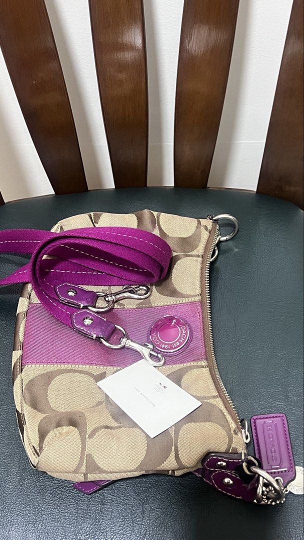 Coach Bags TAKE ALL ONLY (Category: Shoulder Bags) located in Tarlac. Submitted by lilynymphaea_ (Listing ID 1468558487, Image 3). Description: selling my coach bags with freebies !! rfs: decluttering (NEGOTIABLE PLS OFFER) COACH Demi Purse Magenta -8/10 body canvas - complete straps -complete og hang tag -with care instructions -main issue are cracked leather straps & the creed, canvas is still good -sign of usage COACH Coach Signature Embossed 