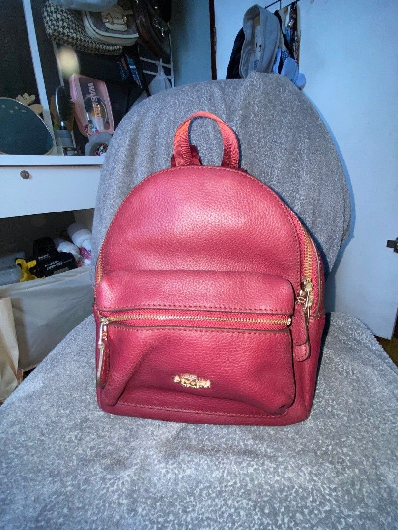 Coach Mini Charlie Backpack (Category: Backpacks) located in Manila. Submitted by imnot.j4e (Listing ID 1468505923, Image 1). Description: 💕FS PRELOVED COACH ✅ AUTHENTIC ⚠️ Leather degradation, Sometimes front zipper doesn't close properly 📩 PM IF INTERESTED .