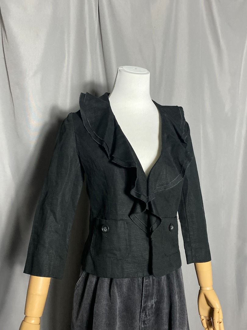 COMME CA ISM Japanese black blazer (Category: Coats, Jackets and Outerwear) located in Las Pinas. Submitted by ipickyou (Listing ID 1468689706, Image 3). Description: Unwashed Condition: 10/10 𝗠𝗲𝗮𝘀𝘂𝗿𝗲𝗺𝗲𝗻𝘁𝘀 𝘄𝗵𝗲𝗻 𝗹𝗮𝗶𝗱 𝗳𝗹𝗮𝘁: -Size M -Shoulder to shoulder: 15” -Armpit to armpit: 17 1/2” -Length: 20”.