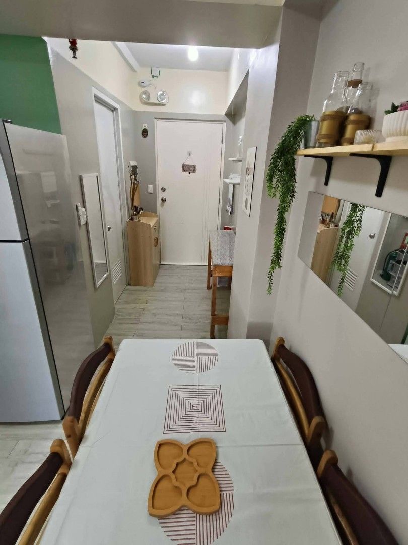 Complete Fully Furnished Studio Apartment Interior Setup (Category: Apartments & Condos) located in Pasay City. Submitted by akosi12 (Listing ID 1468574746, Image 1). Description: FOR RENT - FRESHLY RENOVATED & MOVE-IN READY STUDIO UNIT 📍 Amaia Steps Bicutan, Parañaque City (Very close to SM Bicutan, SLEX/Skyway, and NAIA) ✨ 23 sqm | Fully Furnished Looking for a beautiful, stress-free place to settle down for the year? This beautifully curated,