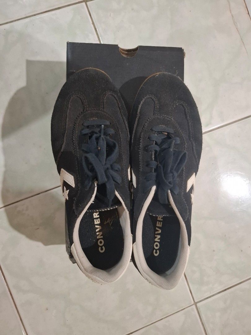 Converse Run Star Trainer OX Black Egret Honey (Category: Sneakers & Footwear) located in Manila. Submitted by miaebona672 (Listing ID 1468651226, Image 2). Description: - Item: Converse Run Star Trainer OX - Colorway: Black, Egret, and Honey - Size: US Men's 6 / US Women's 7.5 / UK 5.5 / EUR 38.5 / 24 cm - Condition: Excellent, uppers show minimal wear with very clean soles - Inclusions: Original box included - Features: Low-top design, classic 
