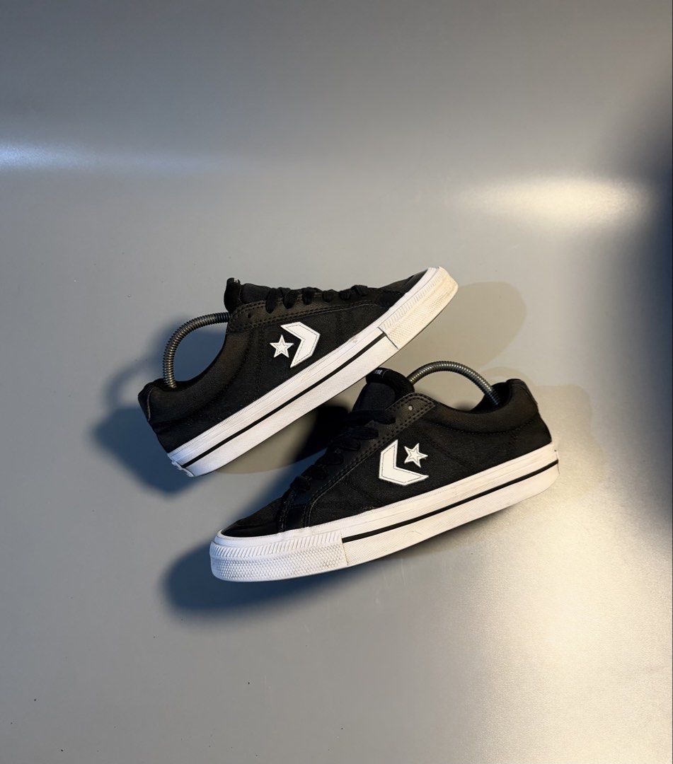 Converse Star Player Ox Black White Sneakers (Category: Sneakers) located in Quezon City. Submitted by markieexp (Listing ID 1468660978, Image 1). Description: - Brand: Converse - Model: Star Player Low-Top - Color: Black and White Canvas - Size: Men's US 9 / Women's US 10.5 - Condition: Very clean, solid treads with minimal wear - Features: Classic Chevron Star logo, contrast white midsole with black piping, and heel license plate - Mode of tran