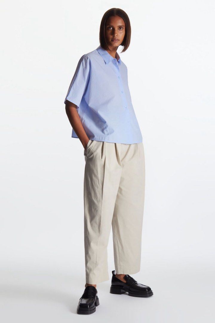 COS Buttondown Oversized Shirt (Category: Shirts) located in Mabalacat. Submitted by designerbrandsforless (Listing ID 1468593752, Image 2). Description: In great condition! Size:32 Shoulder: 14.75” Armpit 23” Length 22”.