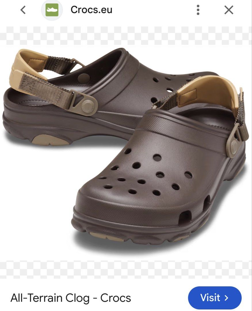 Crocs All Terrain Clogs (Category: Slippers & Slides) located in Kabankalan. Submitted by secondhandgemsz (Listing ID 1468523979, Image 2). Description: Size 7 Mens Excellent Condition Authentic Brown Color.