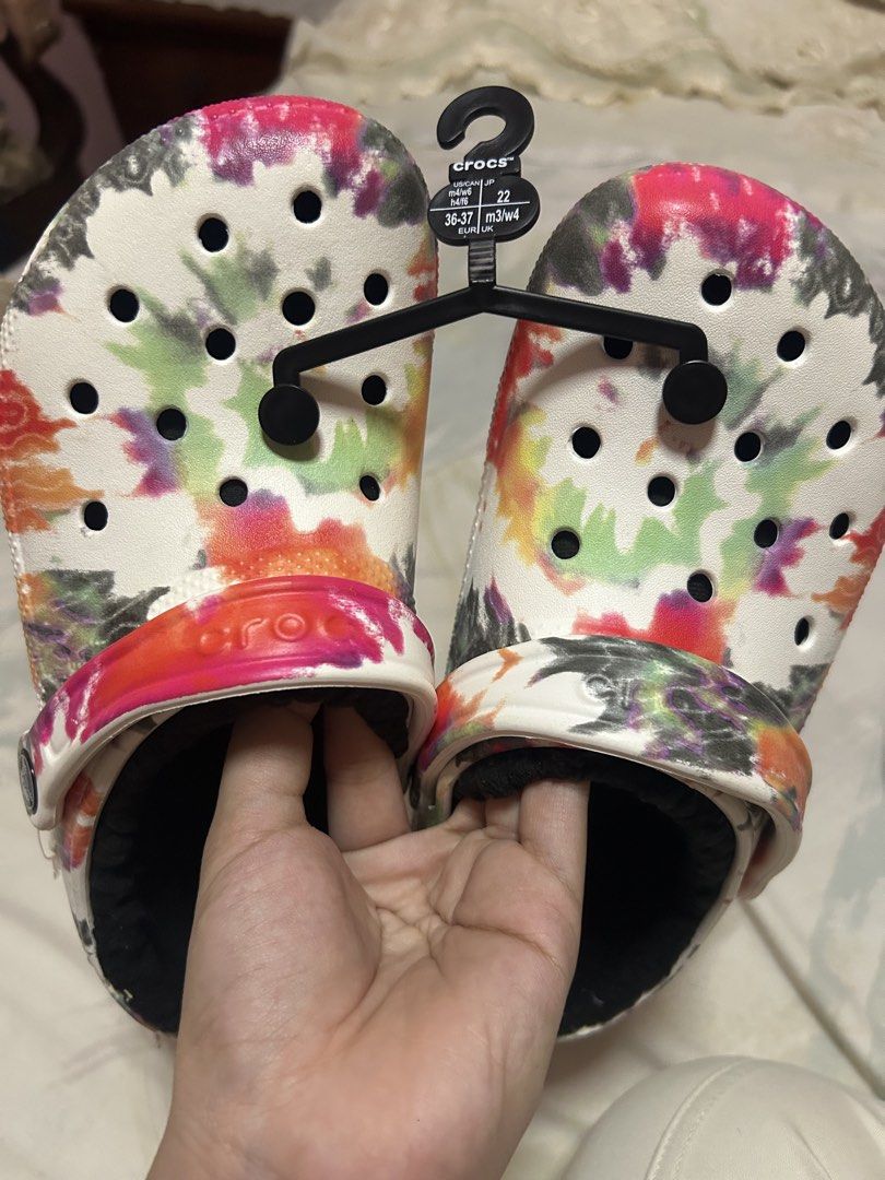 Crocs Tie Dye Clog Sandals (Category: Sandals) located in Manila. Submitted by ellajane_0508 (Listing ID 1468597139, Image 3). Description: - Brand new with original store tags attached - Fun, eye-catching multi-color tie-dye patterns - Iconic lightweight comfort for all-day wear - Ventilation ports add breathability and shed water - Pivoting heel straps for a more secure fit SIZE IS PROVIDED IN EACH PICTURE. PRICE IS NEGOTIABLE!!!!.
