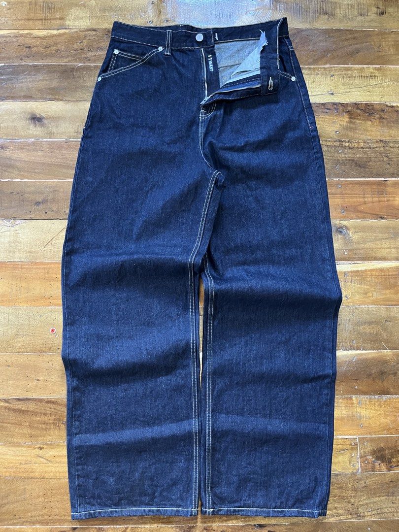 Dark blue raw denim (Category: Jeans) located in Manila. Submitted by cjzgarments_ (Listing ID 1468525199, Image 1). Description: W-34 L-46 Thigh-14 Hem-11.