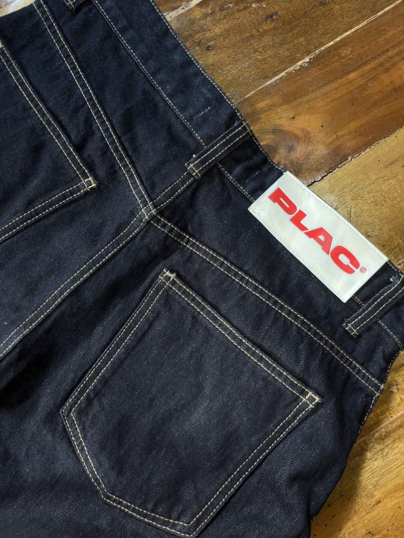 Dark blue raw denim (Category: Jeans) located in Manila. Submitted by cjzgarments_ (Listing ID 1468525199, Image 3). Description: W-34 L-46 Thigh-14 Hem-11.